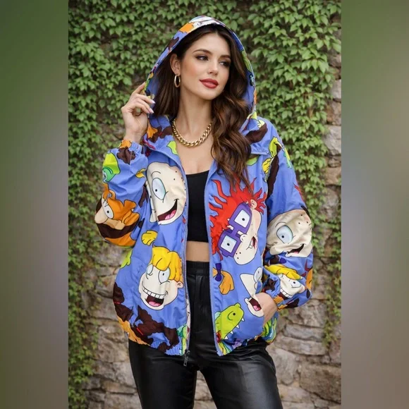 RARE MEMBERS ONLY X RUGRATS Hooded Windbreaker, M - Picture 2 of 16